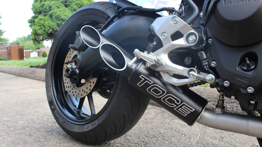 TocePerformance  Double Down Decat Exhaust slip on Black Powdercoated Midpipe   FZ-09 & MT-09 14-20 30147-YAM-DD09