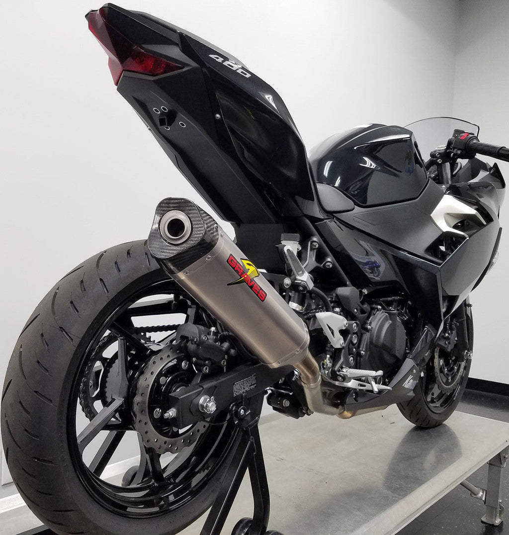 Graves Motorsports Cat Back Slip-On Exhaust Titanium Ninja  Ninja Ex /Z 400 2018-2023 / Ninja  500 / Z500 2024 -2025   Exk-18ex4-Cbst