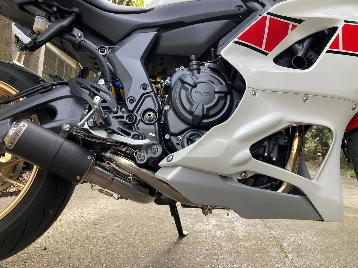 Vandemon  Yamaha MT07 FZ07 XSR700 Titanium Exhaust System Carbon Muffler 2014-2024 YAMAMT07EXHTICFC VA-80