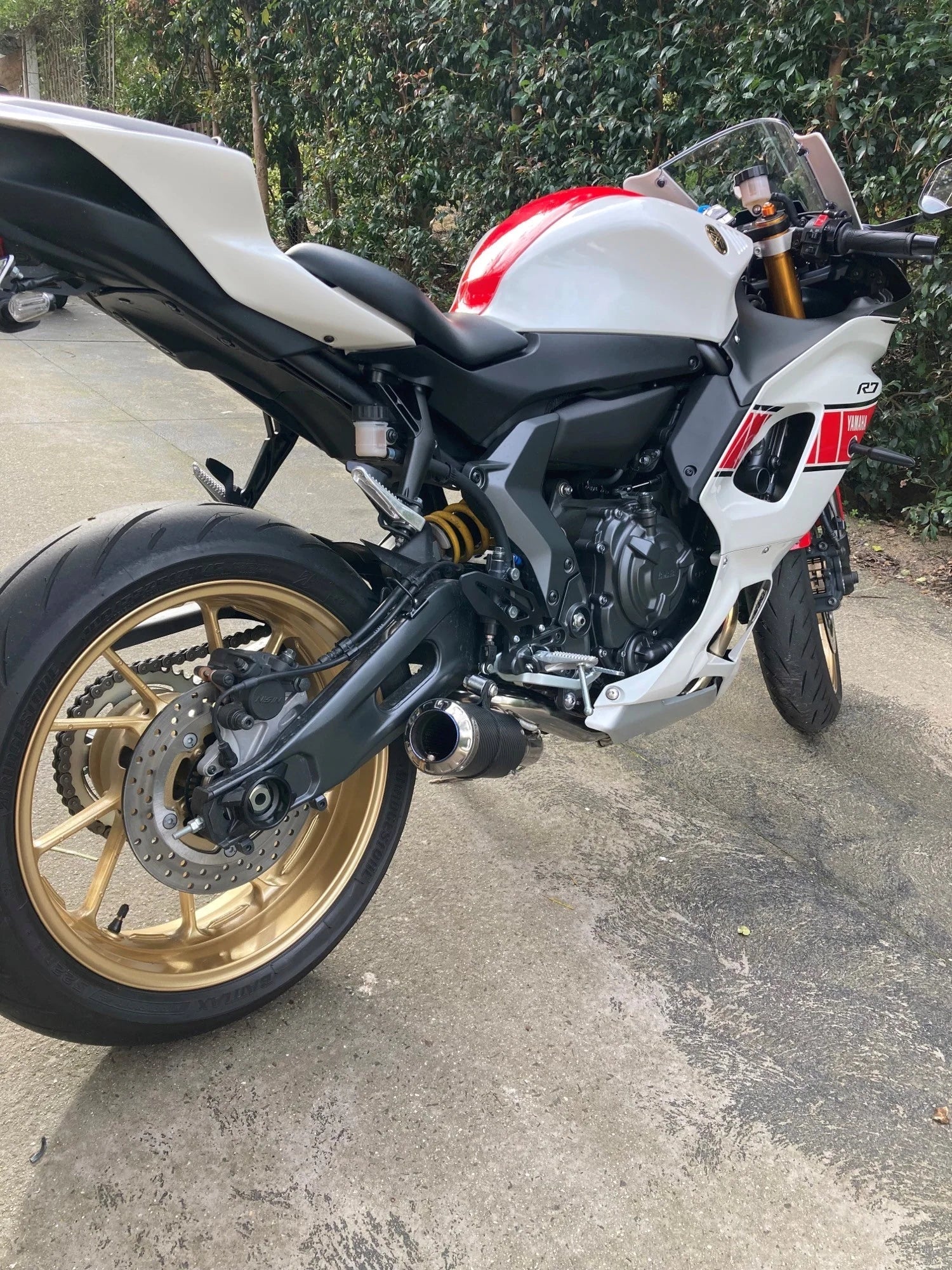 Vandemon  Yamaha MT07 FZ07 XSR700 Titanium Exhaust System Carbon Muffler 2014-2024 YAMAMT07EXHTICFC VA-80