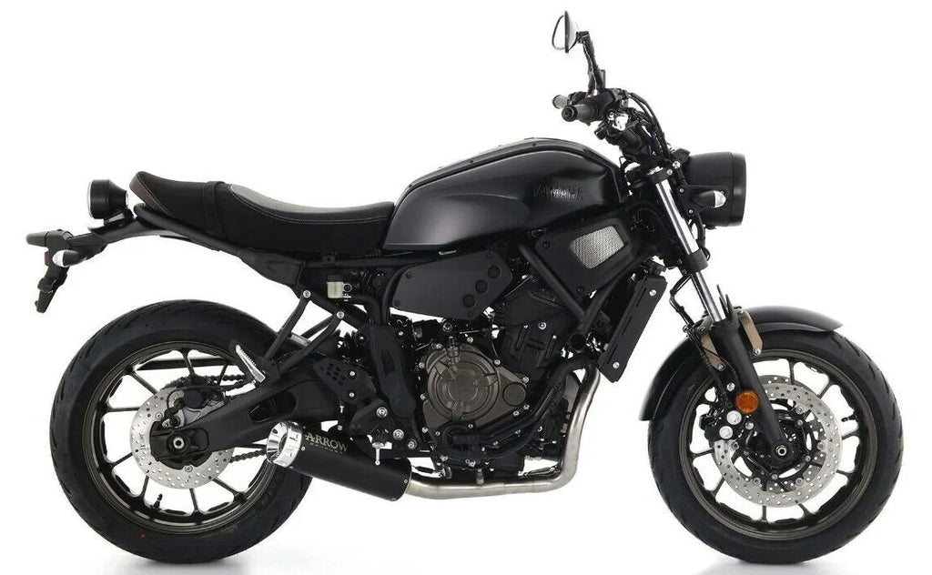74509RBA  Arrow Rebel Slip-on Exhaust, Aluminum End Cap for Yamaha XSR700 21-25