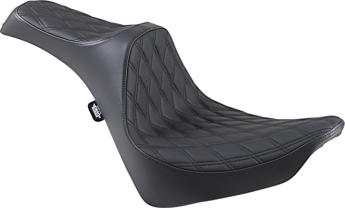 DRAG SPECIALTIES Predator III Seat - Double Diamond - Black Stitching - FL/FX '18-'22 0802-1145