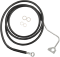DRAG SPECIALTIES Brake Line - Front - Black - +8" with ABS 614220-8BLK