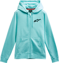 ALPINESTARS Women's Ageless Zip Hoodie - Light Aqua/Black - Large 1232518007212L