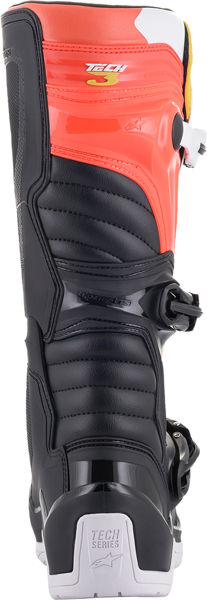 ALPINESTARS Tech 3 Boots Black/White/ Red/Fluo Yellow Sz 08 2013018-1238-8