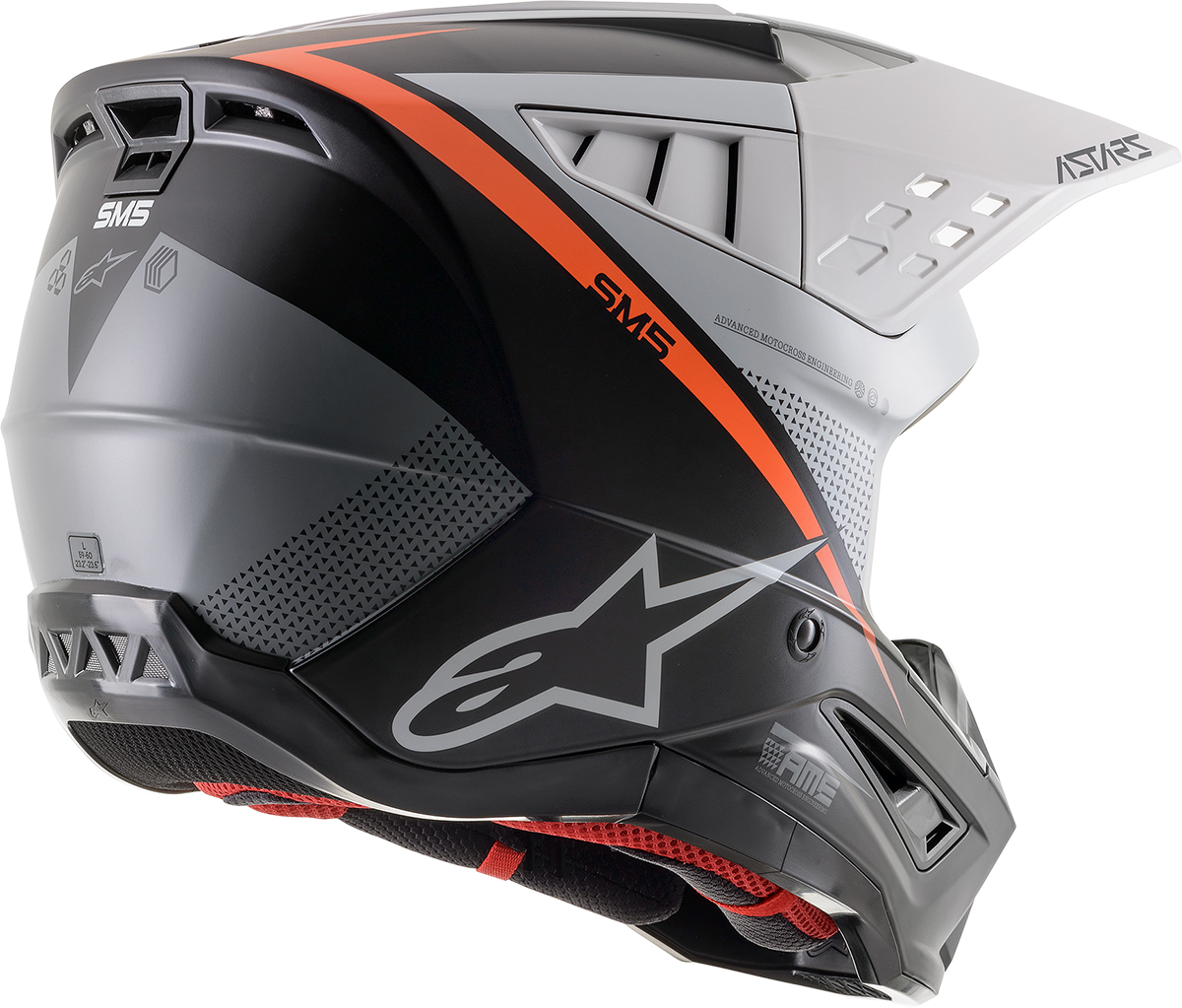 ALPINESTARS SM5 Helmet - Rayon - Black/White/Orange - Medium 8304121-1242-MD