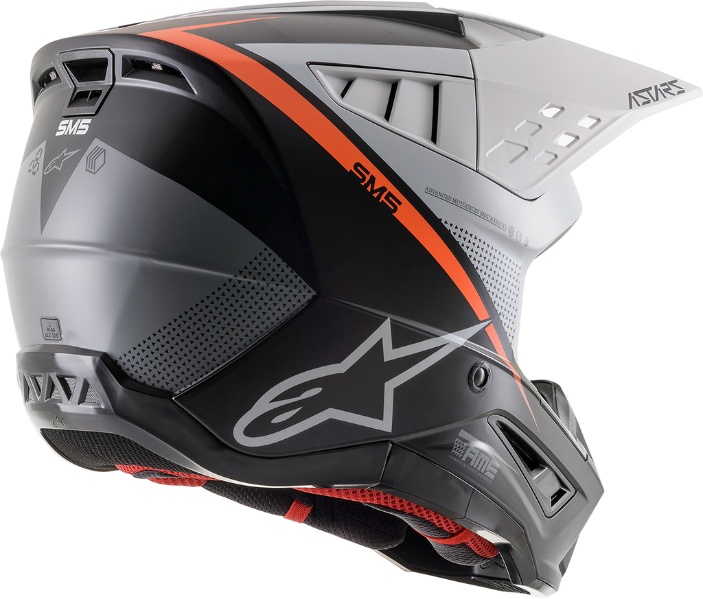 ALPINESTARS SM5 Helmet - Rayon - Black/White/Orange - Large 8304121-1242-LG