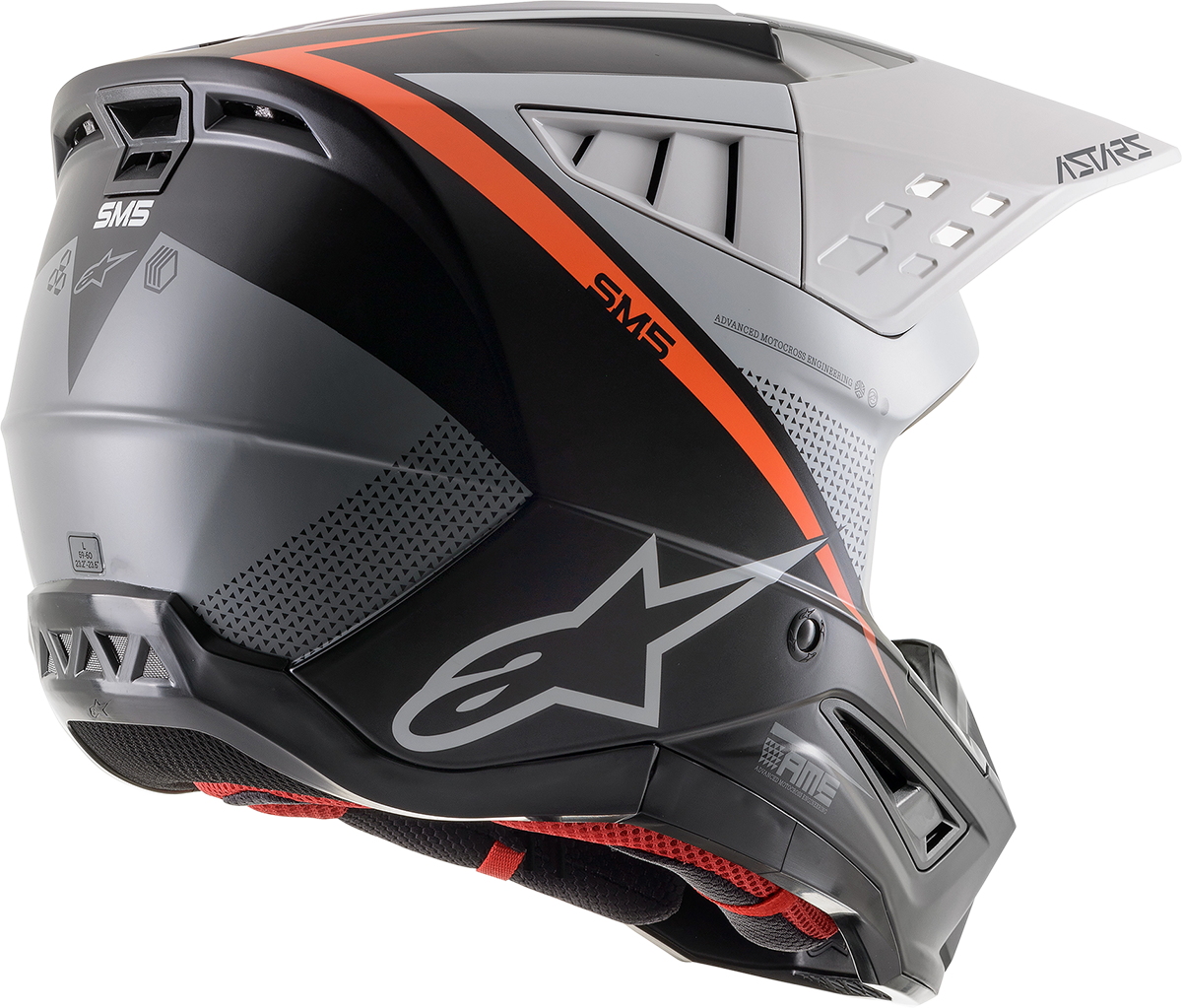 ALPINESTARS SM5 Helmet - Rayon - Black/White/Orange - Large 8304121-1242-LG