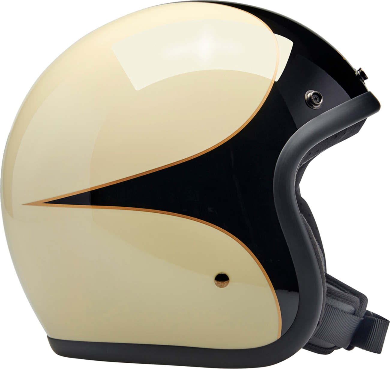 BILTWELL Bonanza Helmet - Gloss Vintage White/Black Scallop - Medium 1001-559-203