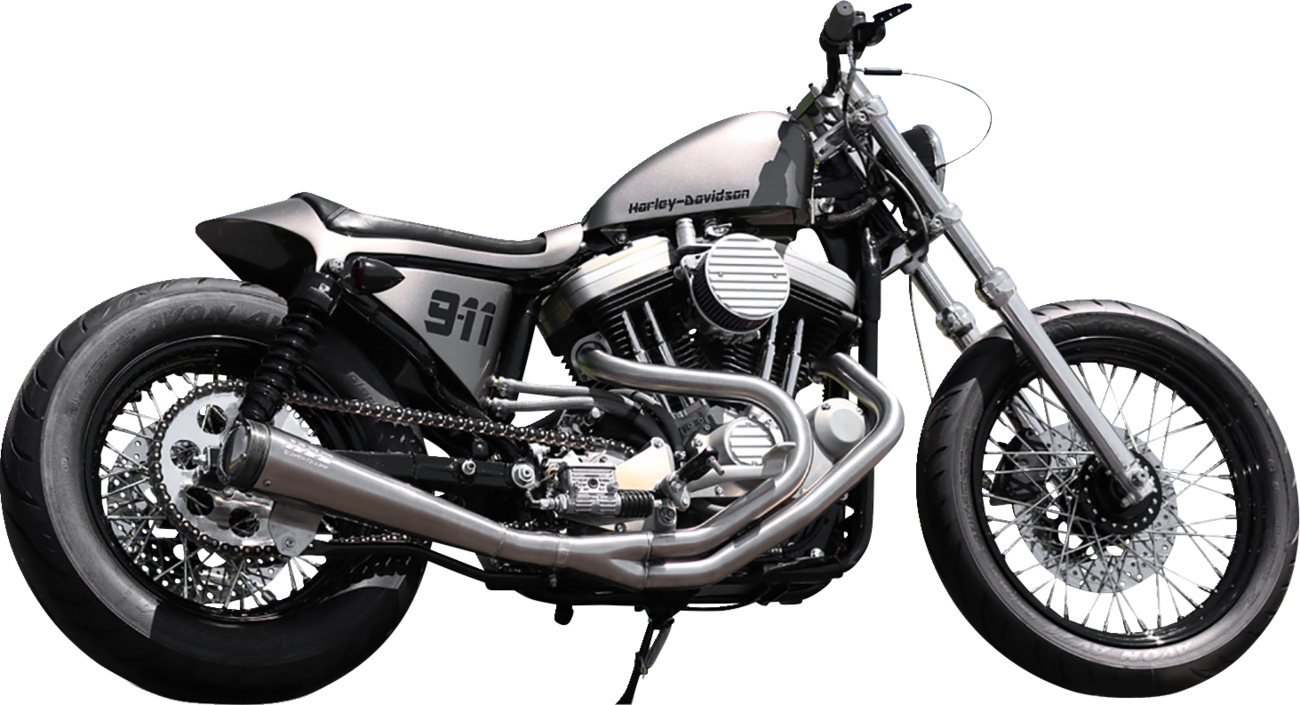 SUPERTRAPP 2-into-1 Megaphone Exhaust System - Satin Stainless Steel 825-71200