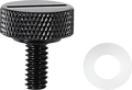DRAG SPECIALTIES Seat Knob - Black - Slotted - 1/4-20 370298