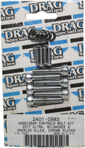 DRAG SPECIALTIES Handlebar Control Knurled Bolt Kit - Chrome - M8 MK784