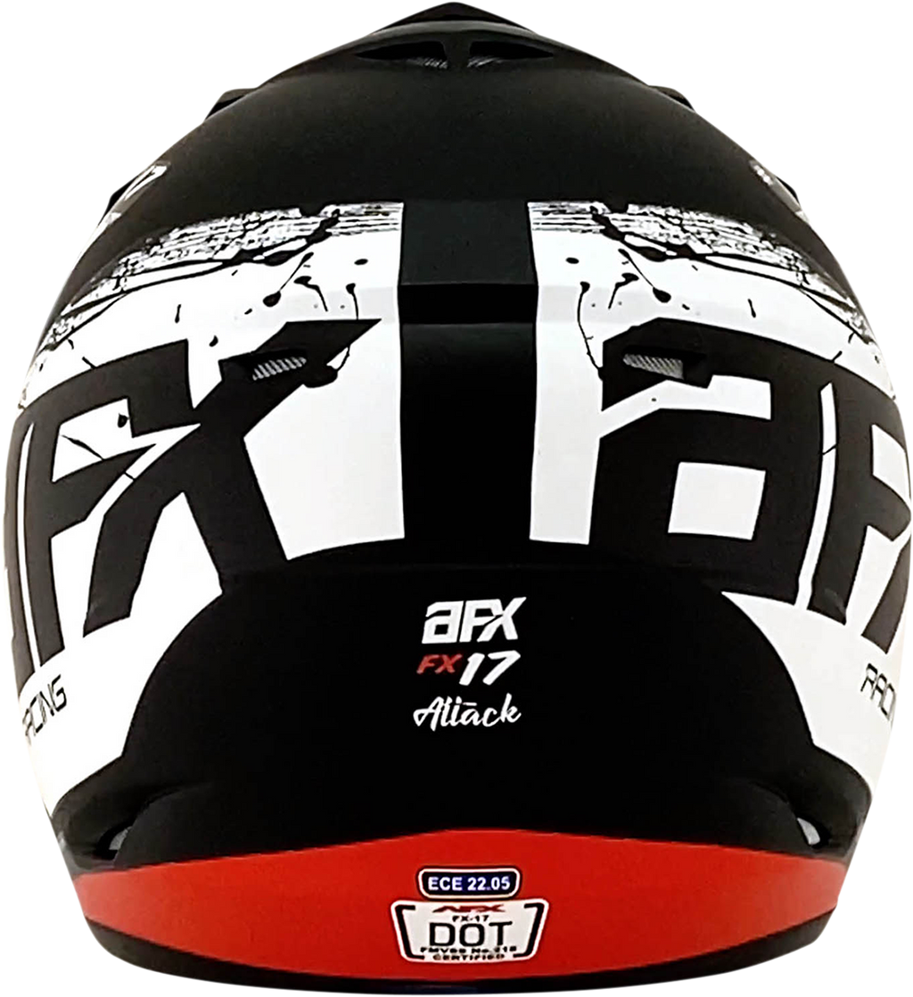AFX FX-17 Helmet - Attack - Matte Black/Red - XS 0110-7148