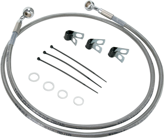DRAG SPECIALTIES Brake Line - Front - +4" - Stainless Steel 660214-4