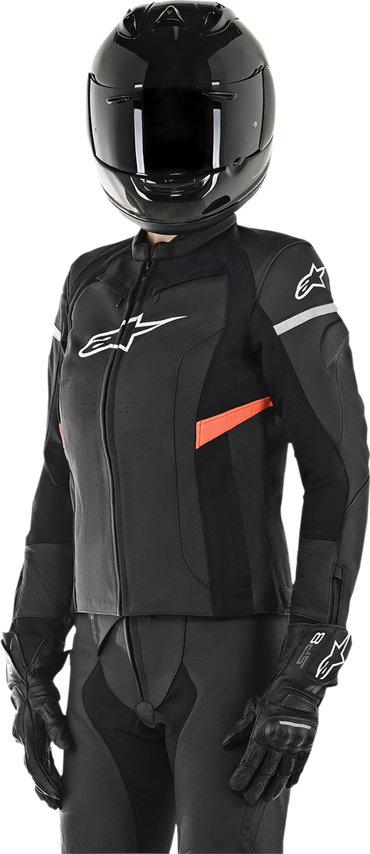 ALPINESTARS Stella Kira Leather Jacket - Black/Red - US 10 / EU 46 3112019-1030-46