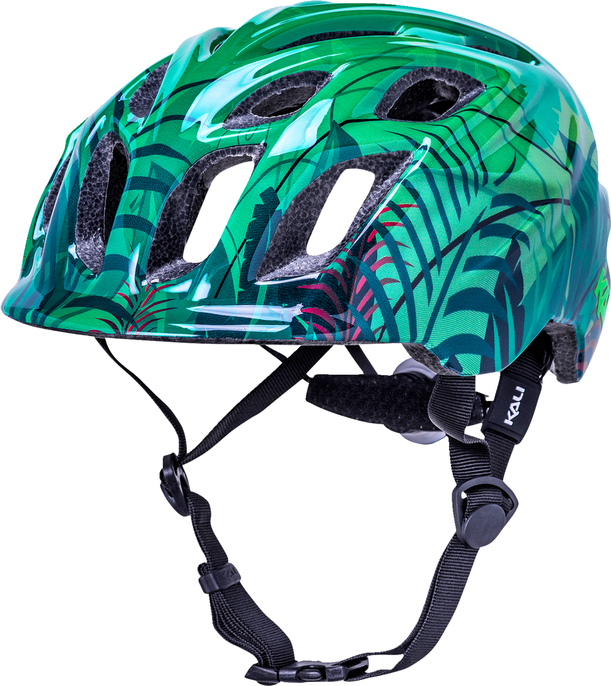 KALI Child Chakra Lighted Helmet - Jungle - Gloss Green - XS 221022214