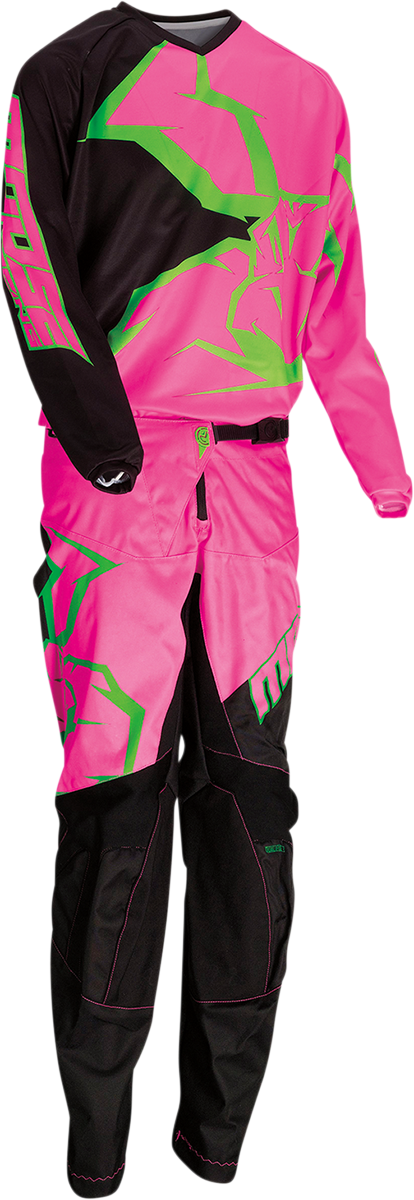 MOOSE RACING Youth Qualifier Pants - Black/Pink/Green - 28 2903-1988