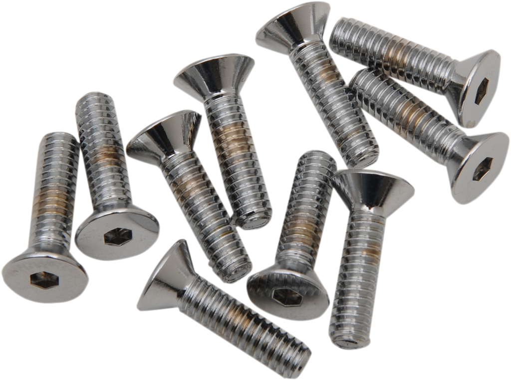 DRAG SPECIALTIES 1/4X20X1" Chrome Flat Head MPB367