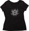 MOOSE RACING Women's Filigree T-Shirt - Black - XL 3031-4027