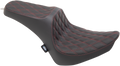 DRAG SPECIALTIES Predator III Seat - Double Diamond - Red Stitching 0802-1361