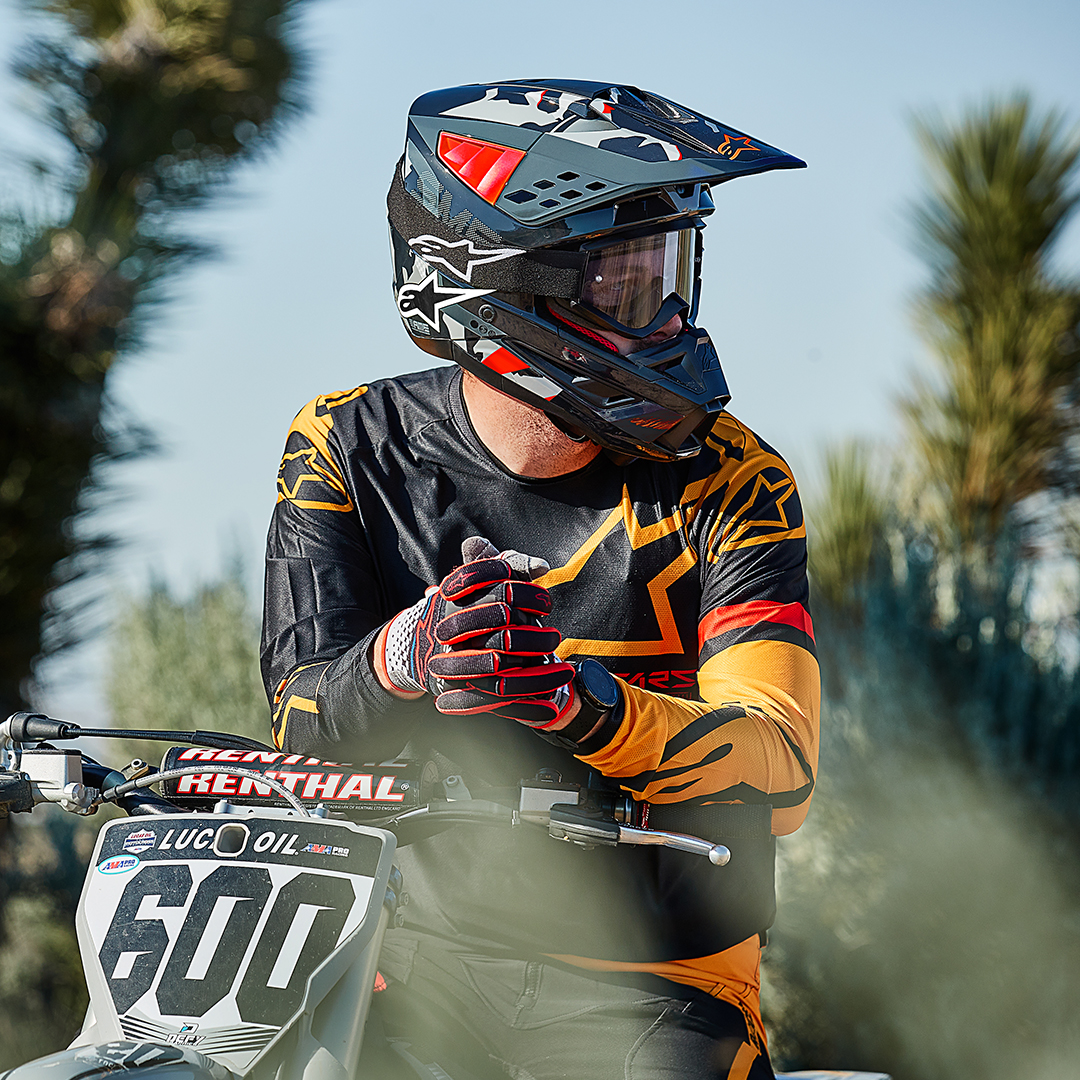 ALPINESTARS SM5 Helmet - Rover - Gray/Red - Medium 8303921-1392-MD
