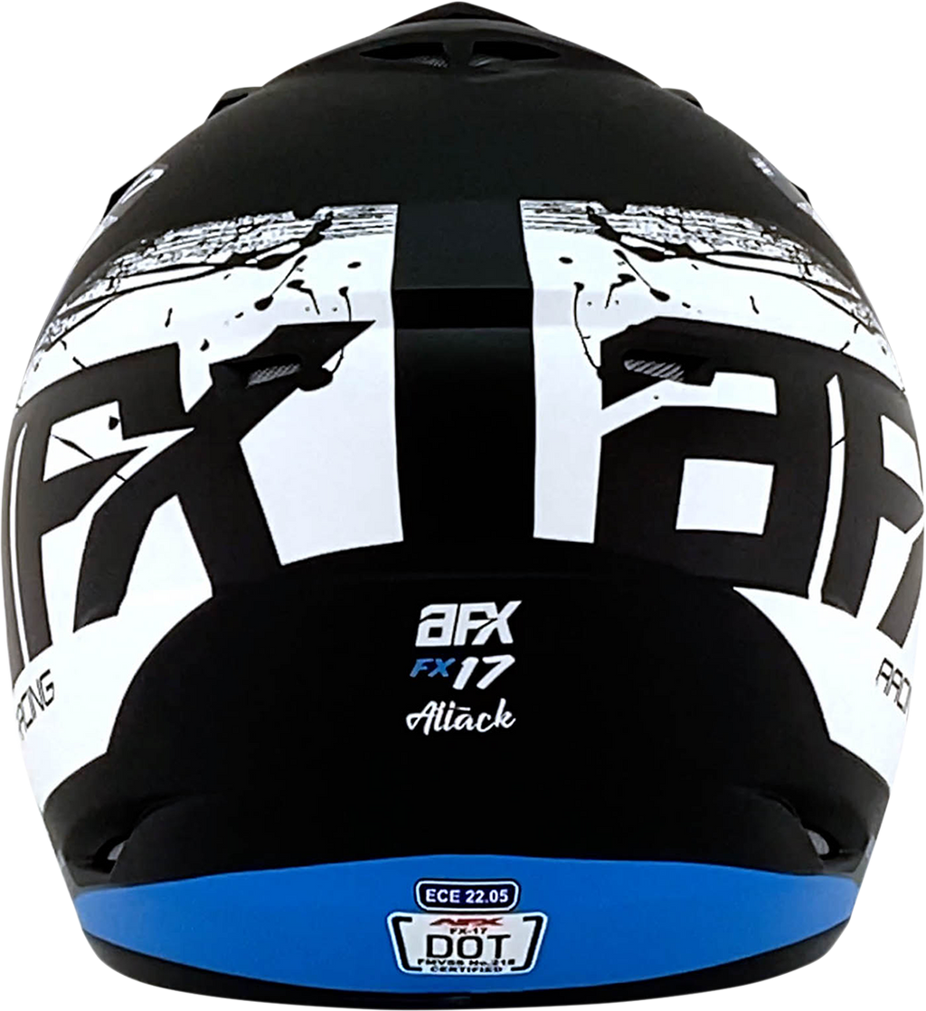 AFX FX-17Y Helmet - Attack - Matte Black/Blue - Medium 0111-1409