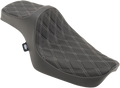 DRAG SPECIALTIES Predator III Seat - Double Diamond - Silver Stitching NO RUBBER BUMPERS 0804-0733