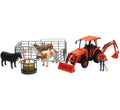 New Ray Toys Kubota Trctr Cow Set B/O 1:18