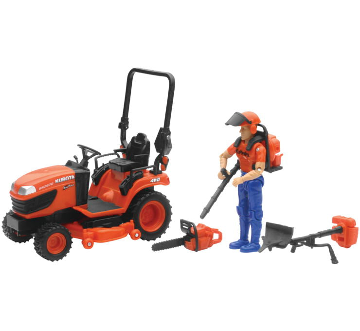 New Ray Toys Kubota Lawn Tractor Set 1:18