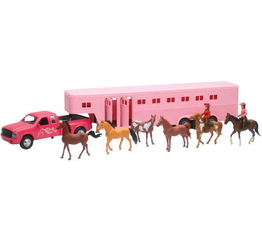 New Ray Toys Pink Pickup Hrs Trlr Set 1:32