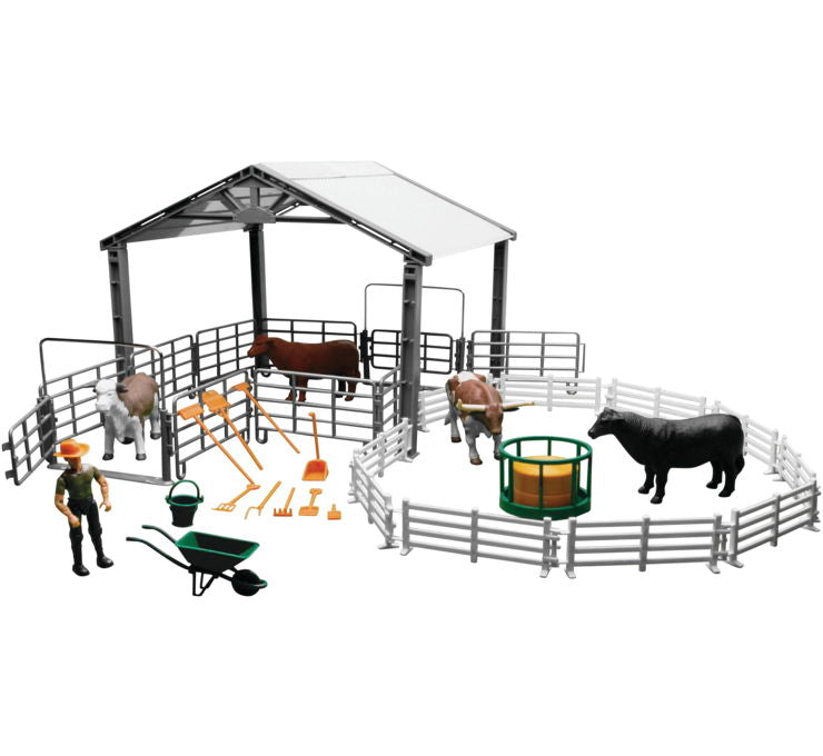New Ray Toys Cattle Ranch Life Lg Set 1:18
