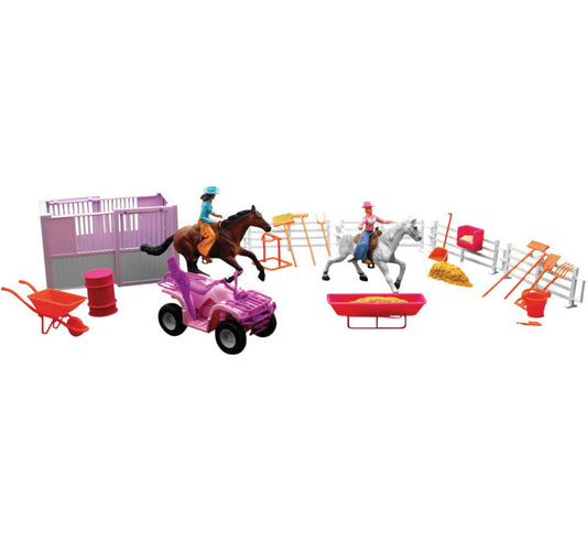New Ray Toys Pink Horse Riding Set