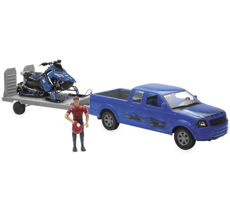 New Ray Toys Pkup-Polaris Swchbk Snomo Set