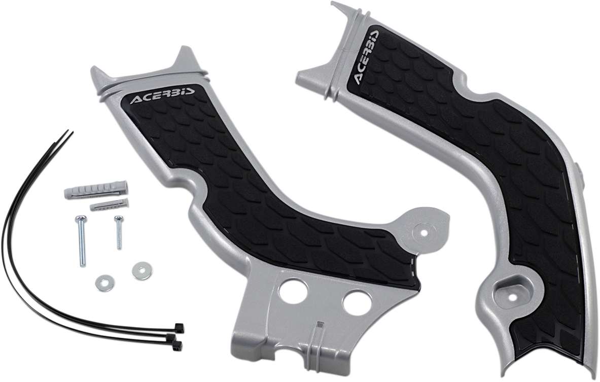 ACERBIS X-Grip Frame Guards - Silver/Black CRF250R/CRF450R  20-21  2736331015