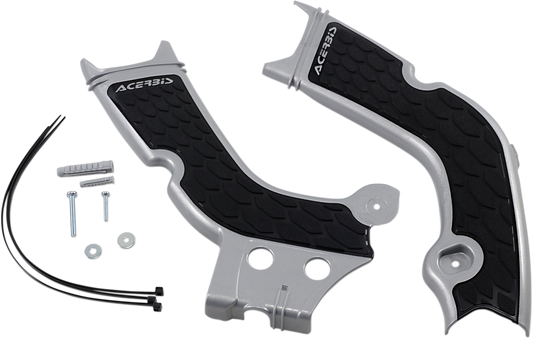 ACERBIS X-Grip Frame Guards - Silver/Black CRF250R/CRF450R  20-21  2736331015