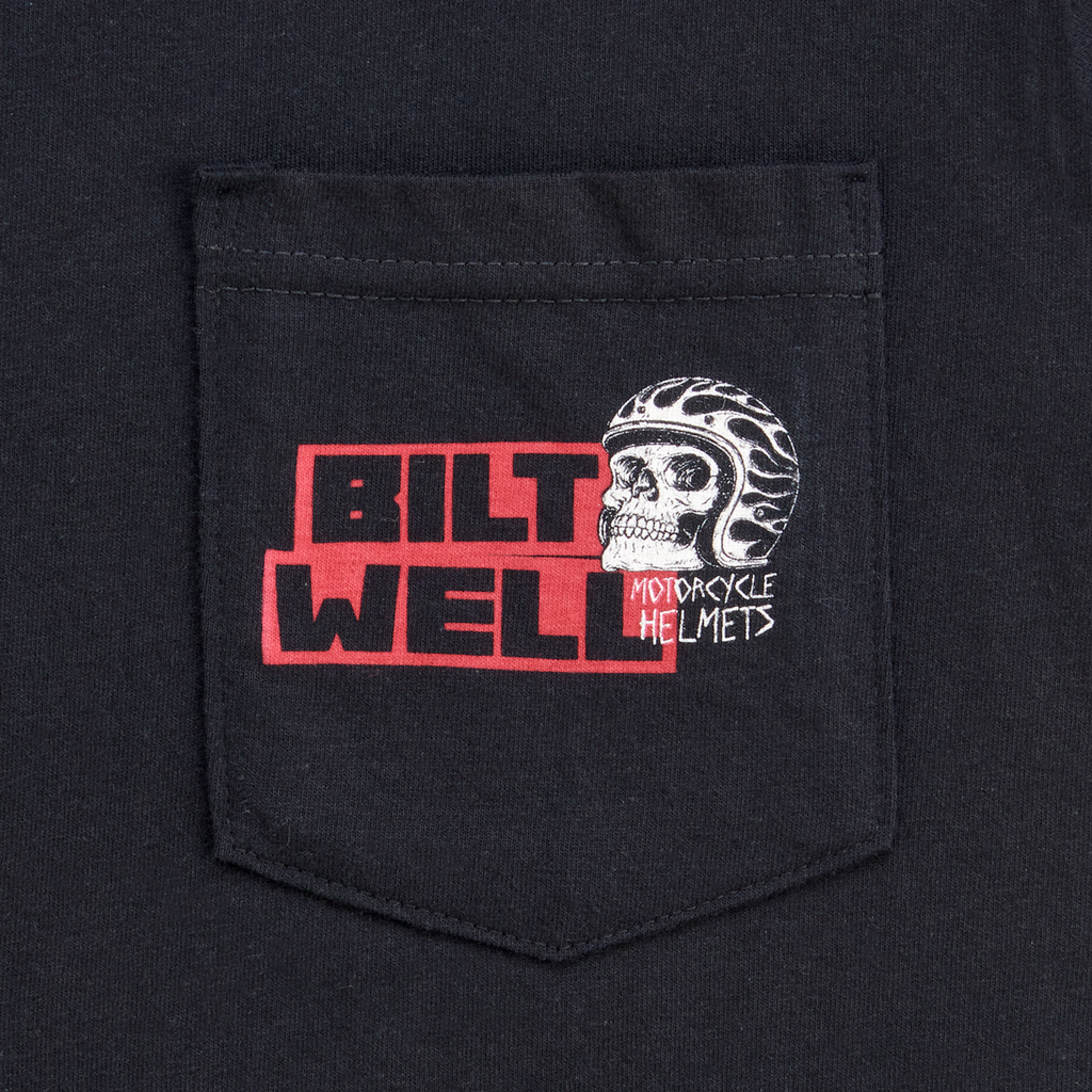 BILTWELL Skull Pocket T-Shirt - Black - XL 8102-077-005