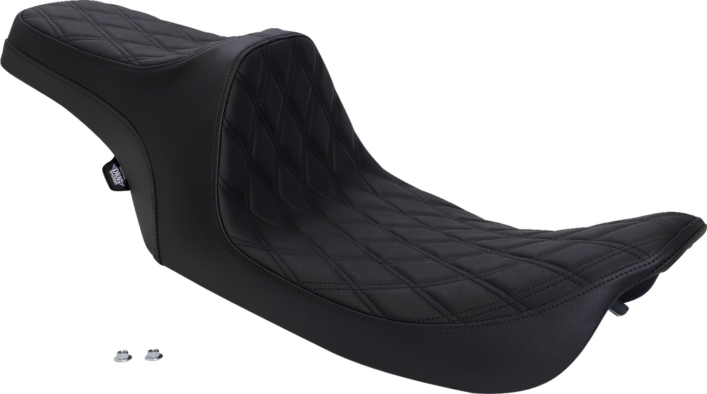 DRAG SPECIALTIES Predator III Seat - Double Diamond - Black Stitched FIT 99-07 FLHR,06-07 FLHX 0801-1129