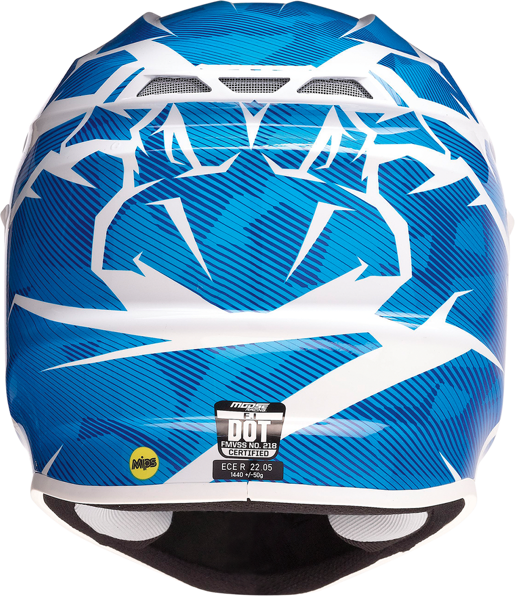 MOOSE RACING F.I. Helmet - Agroid Camo - MIPS® - Blue/White - Small 0110-7767