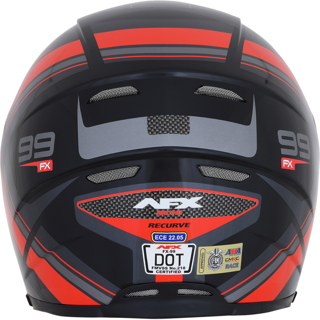 AFX FX-99 Helmet - Recurve - Black/Red - Medium 0101-11112