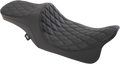 DRAG SPECIALTIES Predator III 2-Up Seat - Double Diamond - Black Thread FIT 99-07 FLHR,06-07 FLHX 0801-1308