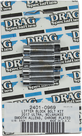 DRAG SPECIALTIES Lifter Block Smooth Bolt Kit - Chrome - M8 MK776S