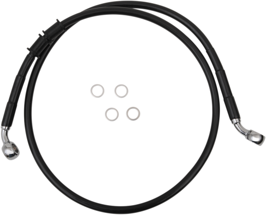 DRAG SPECIALTIES Brake Line - Front - +4" - Black - XL 614760-4BLK