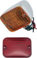 DRAG SPECIALTIES Rectangular Market Light - Dual Filament - Amber/Red 163075-BC216