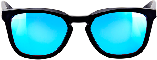 100% Hudson Sunglasses - Black - Blue Mirror 61028-019-75