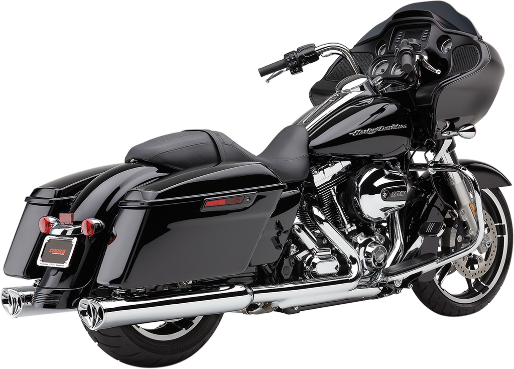 COBRA Tri Oval Mufflers - Chrome - '95-'16 Baggers 6219