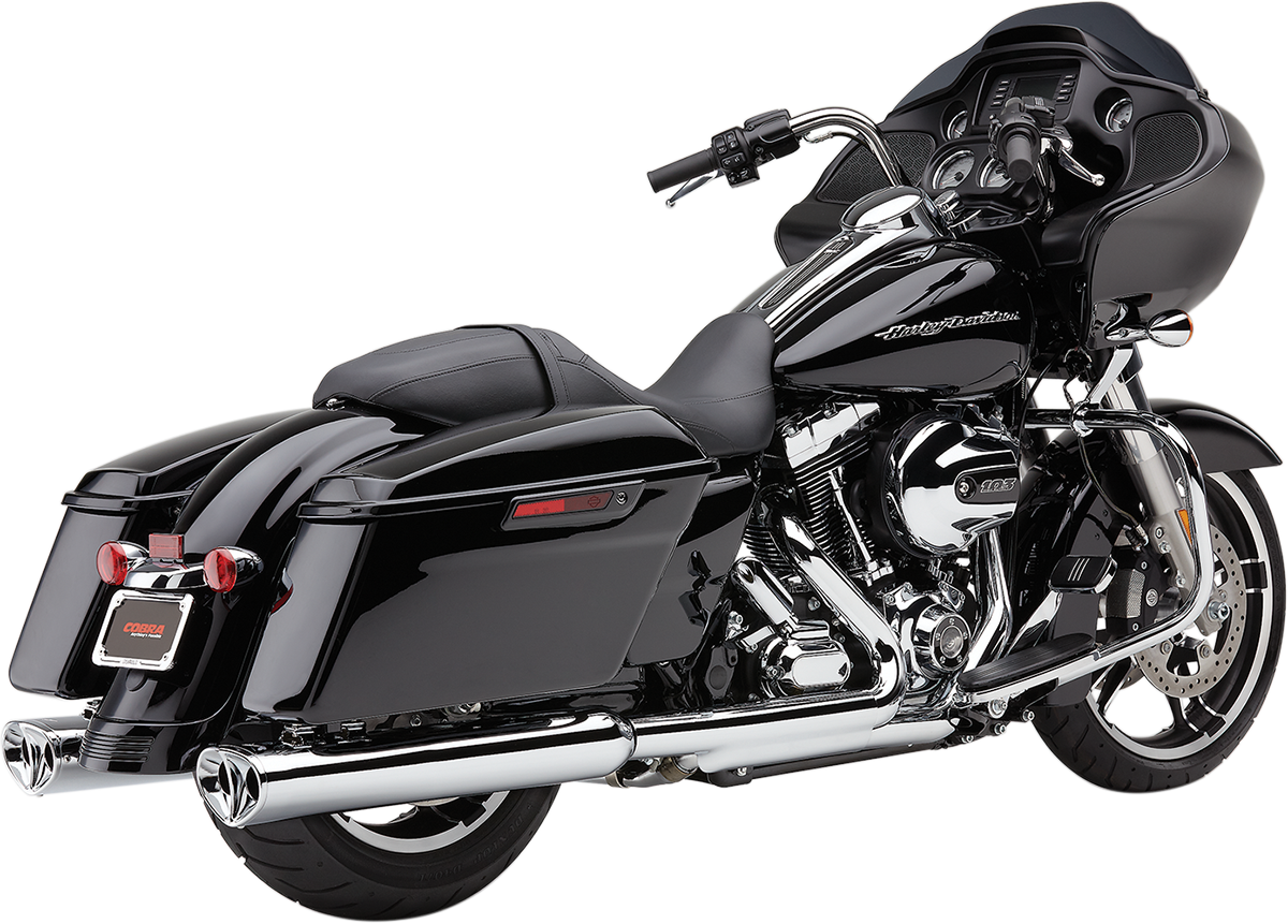 COBRA Tri Oval Mufflers - Chrome - '95-'16 Baggers 6219