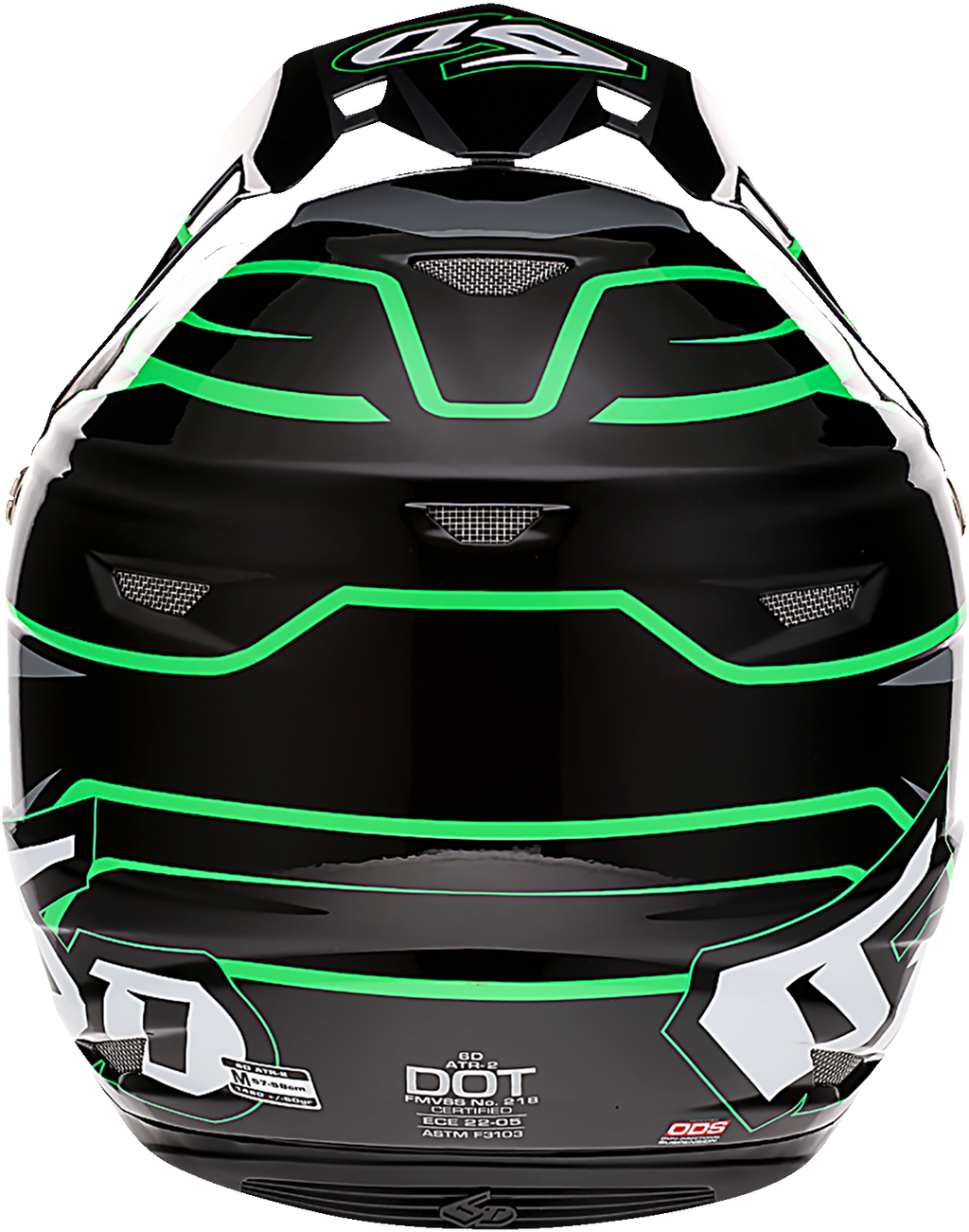 6D ATR-2 Helmet - Phase - Black/Green - Medium 12-2846