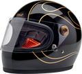 BILTWELL Gringo S Helmet - Gloss Black Flames - 2XL 1003-567-506