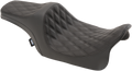 DRAG SPECIALTIES Predator III Seat - Double Diamond - Black Stitiched - FL 2008-2022 0801-1114
