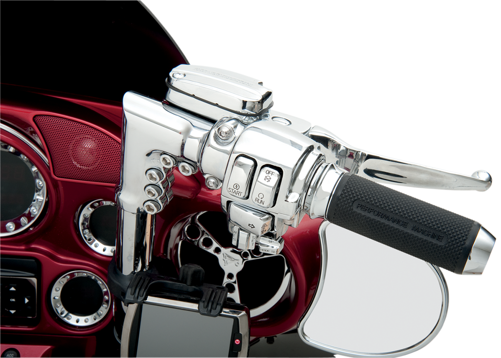DRAG SPECIALTIES Switch Caps - Audio/Cruise - Chrome H18-033700-C